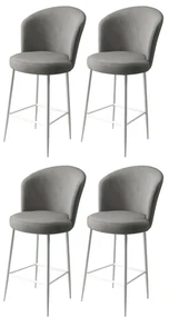 Set de scaune de bar Fora Grey and White, 4 buc., 4 buc