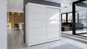 Dulap cu uși glisante Bastian IV (alb) (fără iluminare). 1059146