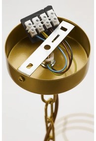 Jupiter 2097 - Candelabru suspendat pe lanț ARTHUR 5xE27/15W/230V alb/auriu/decor marmură