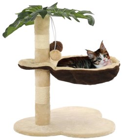 Ansamblu pisici cu stalpi funie sisal, 50 cm, bej si maro