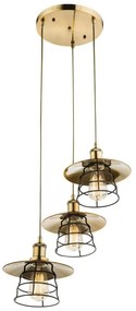 Lustra vintage cu 3 pendule design industrial style VIEJO 15086-3H GL