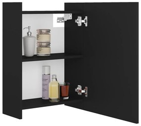 Dulap de baie cu oglinda, negru, 62,5 x 20,5 x 64 cm, PAL Negru