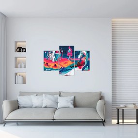 Tablou - Prinț și prințesa cu dragon (90x60 cm)