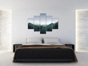 Tablou - Cerb cu lup pe stânci (150x105 cm)