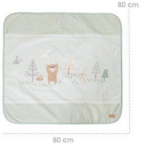 Pătură pentru copii verde-deschis din micropluș/cocolino 80x80 cm Woodland Buddies – Roba