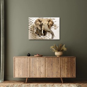Tablou - Elefant spârgând peretele (70x50 cm)