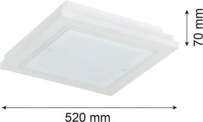 Plafoniera din lemn si sticla TABOR 52x52cm, alb crem