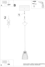 Lustră pe cablu Sollux SL.1205 LEYO 1xE27/15W/230V negru