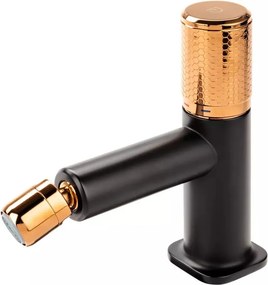 Baterie bideu FDesign Ardesia monocomanda negru - rose gold