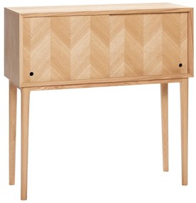Comodă din lemn de stejar Hübsch Herringbone, înălțime 90 cm