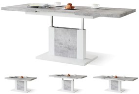 Mazzoni ORION Beton Millennium/Alb Mat - MĂSUȚĂ DE CAFEA EXTENSIBILĂ MODERNĂ