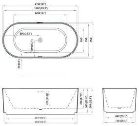 Set cada freestanding ovala 3D, vas wc rimless cu capac soft close, rezervor incastrat si clapeta neagra