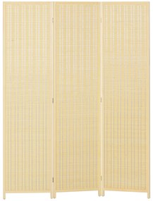 HOMCOM Paravan din lemn separator de camera pliabil cu 3 panouri 135 x 180 cm lemn natural | Aosom Romania