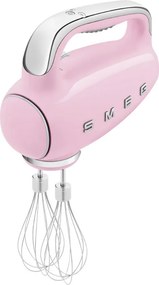 Mixer manual SMEG 50's Style HMF01PKEU, 250 W, 9 viteze, Functie Turbo, Afisaj LED, Timer, Accesorii, Roz