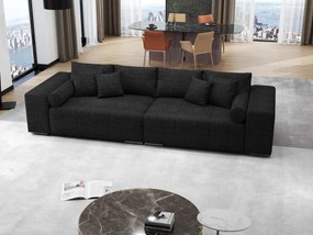 Canapea extensibilă dumonde cu ladă de depozitare si sezut confortabil din spuma high-density, Marbela Enjoy Black XXL 295x100 cm