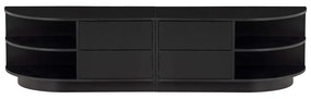 Comodă TV modulară neagră din lemn masiv de pin 156x40 cm Finca – WOOOD