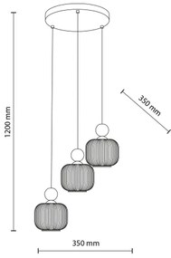 Lustră suspendată pe cablu BALLO 3xE14/10W/230V bej