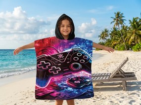 Poncho pentru copii GAMES colorat 60x120 cm