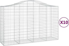 vidaXL Coșuri gabion arcuite 10 buc, 200x50x120/140 cm,fier galvanizat