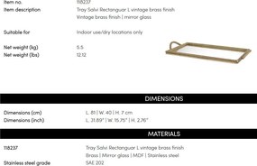 Tava, Obiect decorativ design LUX Salvi Rectangular L