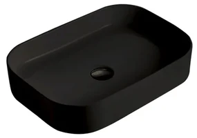 Lavoar pe blat Fluminia Capri negru mat 55 cm