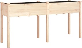 vidaXL Jardinieră cu căptușeală, 161x45x76 cm, lemn masiv de brad