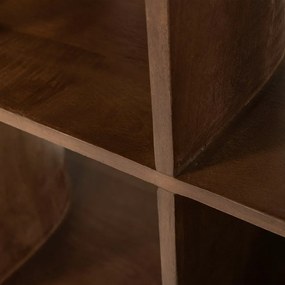 Bibliotecă maro închis din lemn de mango 130x180x35 cm Sinne – WOOOD