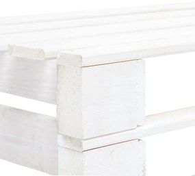 Canapea de mijloc de gradina din paleti, alb, lemn pin tratat model gri carouri, canapea de mijloc, Alb, 1