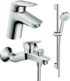 Set baterii Hansgrohe Logis 70 lavoar cada si set de dus crom