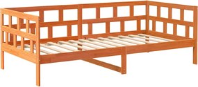 vidaXL Pat de zi fără saltea, maro ceruit, 90x200 cm, lemn masiv pin