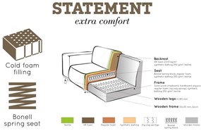 Colțar gri deschis cu tapițerie din imitație de piele (cu colț pe partea dreaptă/în formă de ”L”) Statement – WOOOD