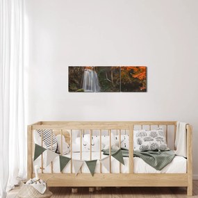 Tablou - Cascadă în Thailanda (cu ceas) (90x30 cm)