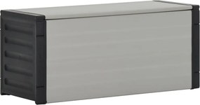 vidaXL Coș de deșeuri pentru grădină, gri, 85x34x40 cm