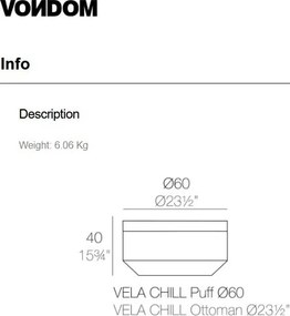 Taburete de exterior / interior design modern premium VELA OTTOMAN 60cm