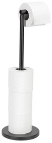 WENKO 24034100 - Suport pentru hârtie igienică, 21 x 55 cm, negru/argintiu
