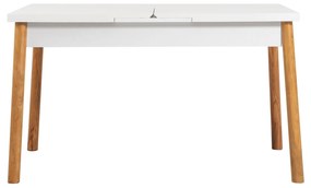Masă de sufragerie extensibilă Dobuse 1 (alb + pin atlantic) (pentru 4 persoane). 1093737