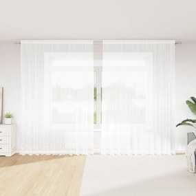 vidaXL Cortină din Dantelă cu perdele Floral Alb 300 x 260 cm Poliester