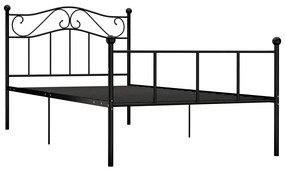 Cadru de pat, negru, 100 x 200 cm, metal Negru, 100 x 200 cm