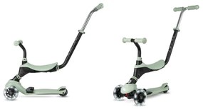 QPlay - Trotinetă pentru copii SEMA PRO 5-în-1 cu roți iluminate LED, verde