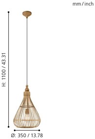 Eglo 49772 - Corp de iluminat pendul AMSFIELD 1xE27/60W
