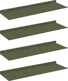 vidaXL Raft suspendat 4 pcs Verde măsliniu 60 x 18 x 2,5 cm Oțel