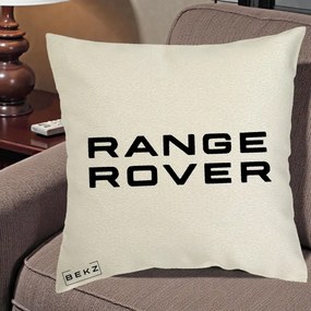 Perna Personalizata cu emblema Range Rover, 40x40 cm, Ecru, Husa Detasabila, Perna Inclusa, BEKZ®