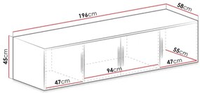 Suprastructură dulap Lenona D4 (Alb) . 1104475