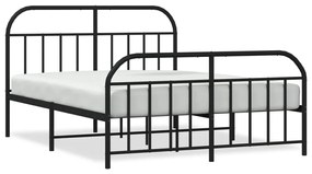 353657 vidaXL Cadru pat metalic cu tăblie de cap/picioare, negru, 180x200 cm