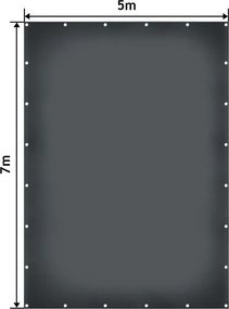 JAGO Prelata 650 g/m², ochiuri de aluminiu, antracit, 5 x 7