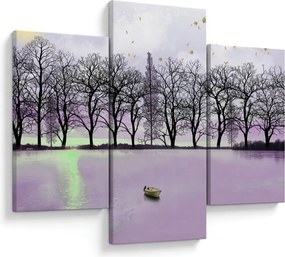 Tablou - Barcă pe lac (90x60 cm)