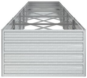 Strat inaltat de gradina argintiu 400x80x45 cm otel galvanizat 1, 400 x 80 x 45 cm