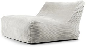 Fotoliu bean bag crem cu tapițerie din catifea reiată Sofa Lounge – SLOWDOWN