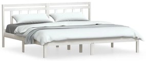 3100600 vidaXL Cadru de pat, alb, 160x200 cm, lemn masiv de pin