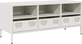 vidaXL Dulap TV, alb, 101,5x39x43,5 cm, oțel laminat la rece